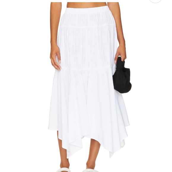 Revolve (SNDYS) White Cotton Midi Skirt - Picture 1 of 5